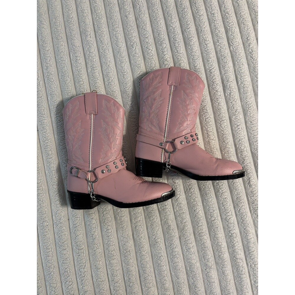 Lil Durango Pink Rhinestone Western Boot Girls 2.5 my first rodeo birthday party